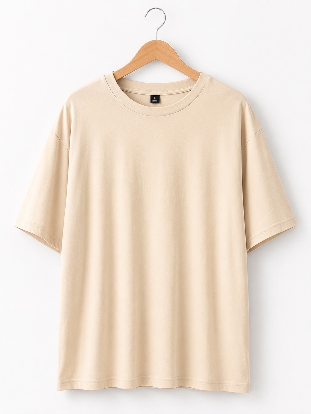 Men's Crew Neck Short Sleeve T-Shirt - Cream